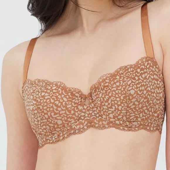 Skarlett Blue Rouse Sheer Leopard Mesh Lace Balconette‎ Silhouette Underwire Bra - Picture 4 of 10
